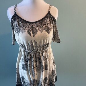 Black and White Off-Shoulder Dress